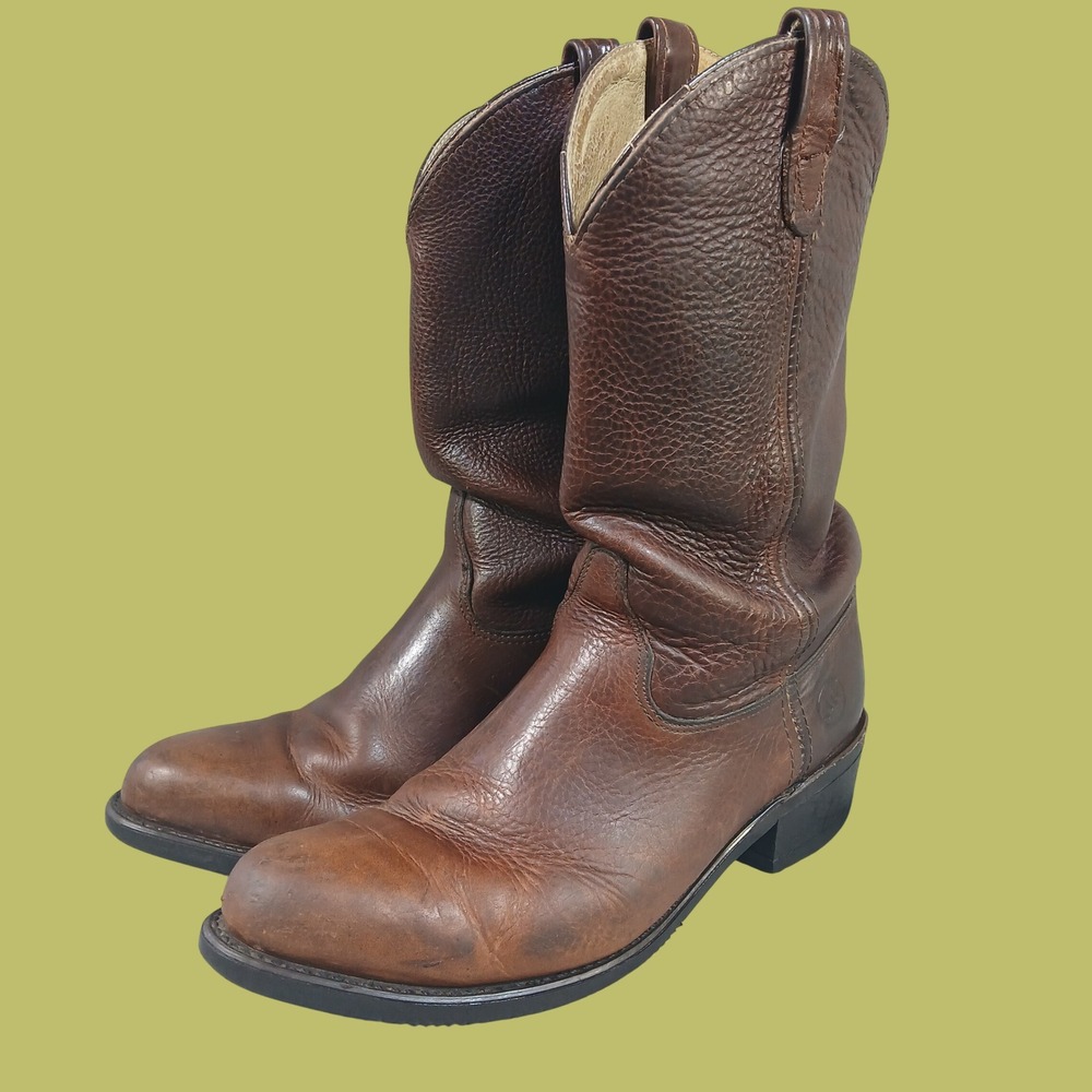 Double-H Work Western Boots Mens 10.5 2E Brown 1602 Leather Ranch Farm